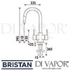 Bristan BEELINE Sink Mixer Pull Out Nozzle Tap Dimensions